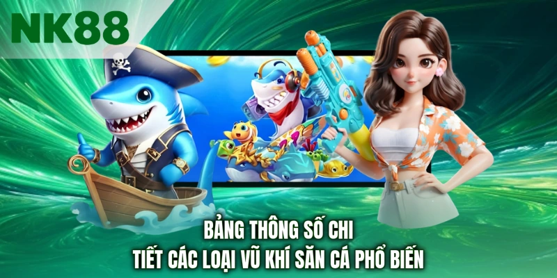 Bảng thông số chi tiết các loại vũ khí săn cá phổ biến